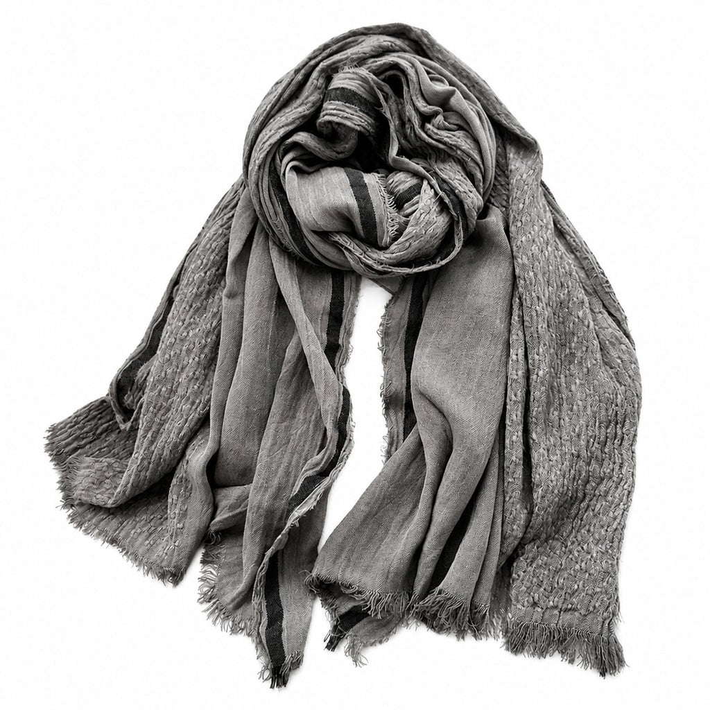 Imagination Hunt Cotton and Linen Textured Scarf studio product photo