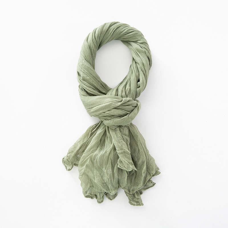 Imagination Hunt Cotton and Linen Crinkle Scarf additional product photo