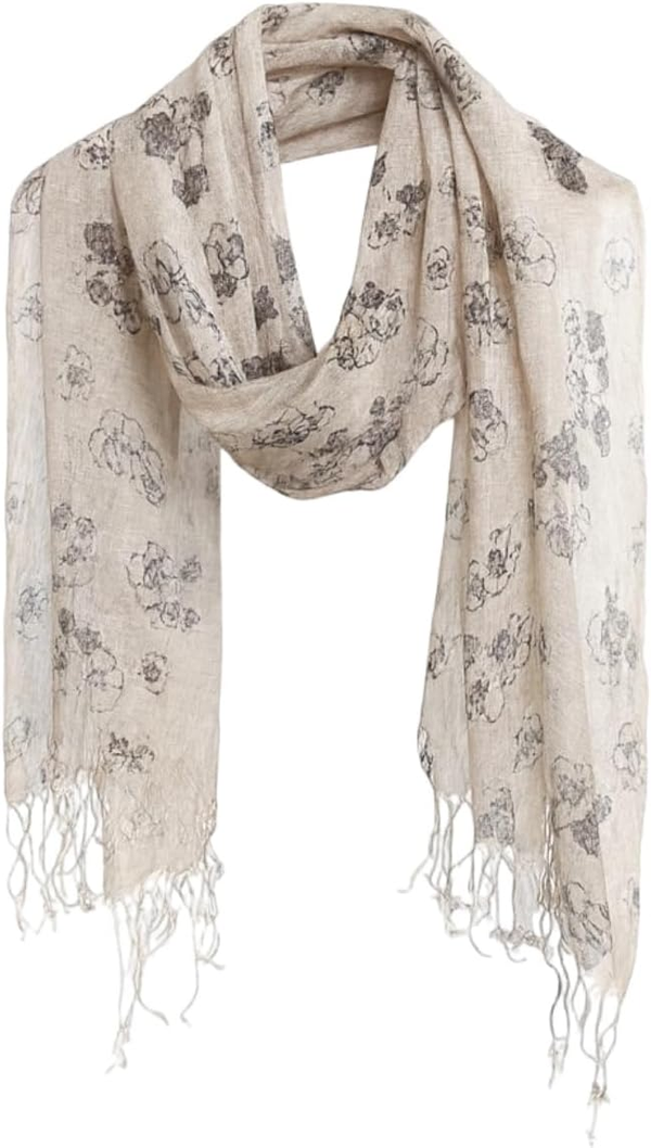 Imagination Hunt Linen Slub Fringe Scarf additional product photo