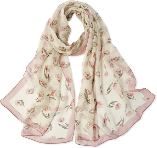 Imagination Hunt Floral Chiffon Scarf additional product photo