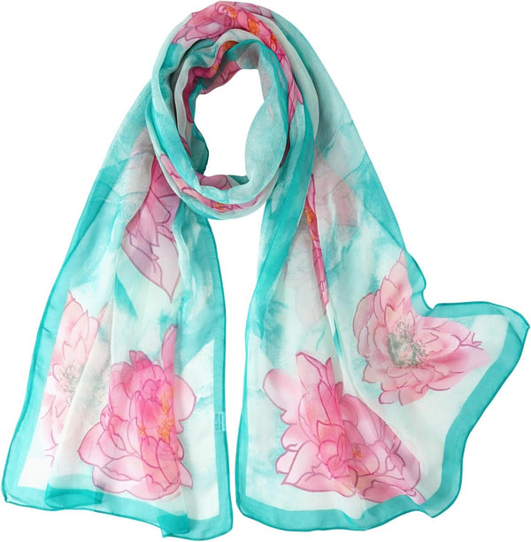Imagination Hunt Floral Chiffon Scarf additional product photo