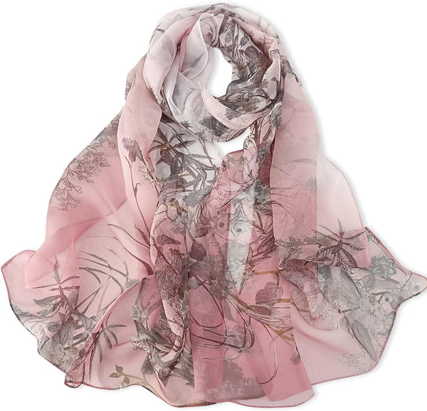 Imagination Hunt Floral Chiffon Scarf additional product photo