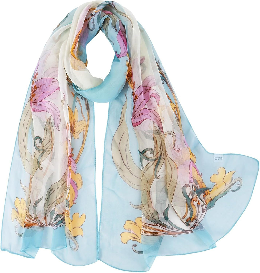 Imagination Hunt Floral Chiffon Scarf additional product photo