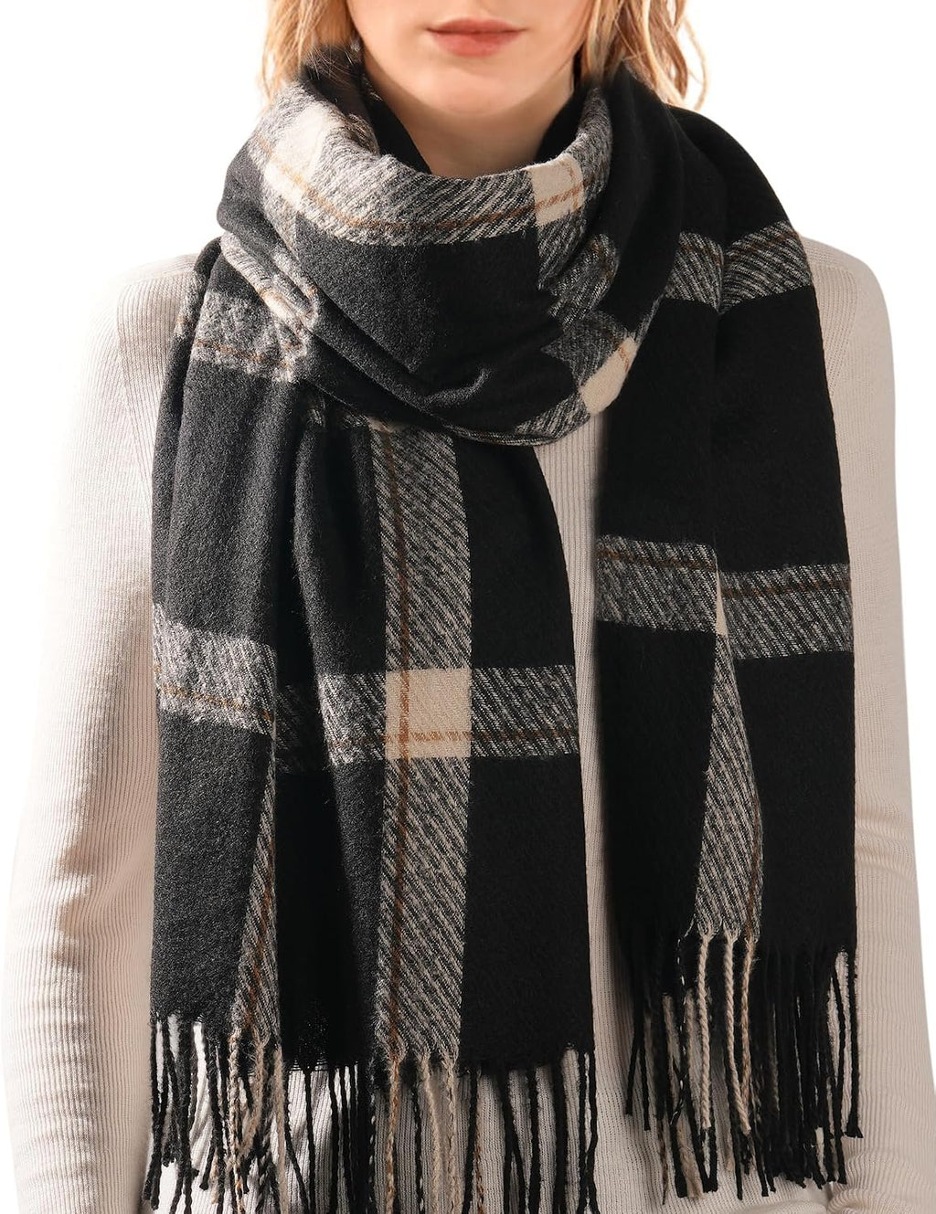 Imagination Hunt Brushed Plaid Scarf additional product photo