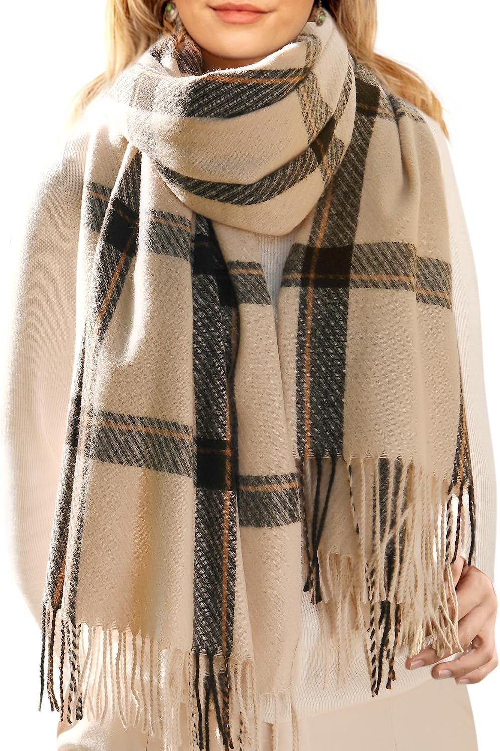 Imagination Hunt Brushed Plaid Scarf studio product photo
