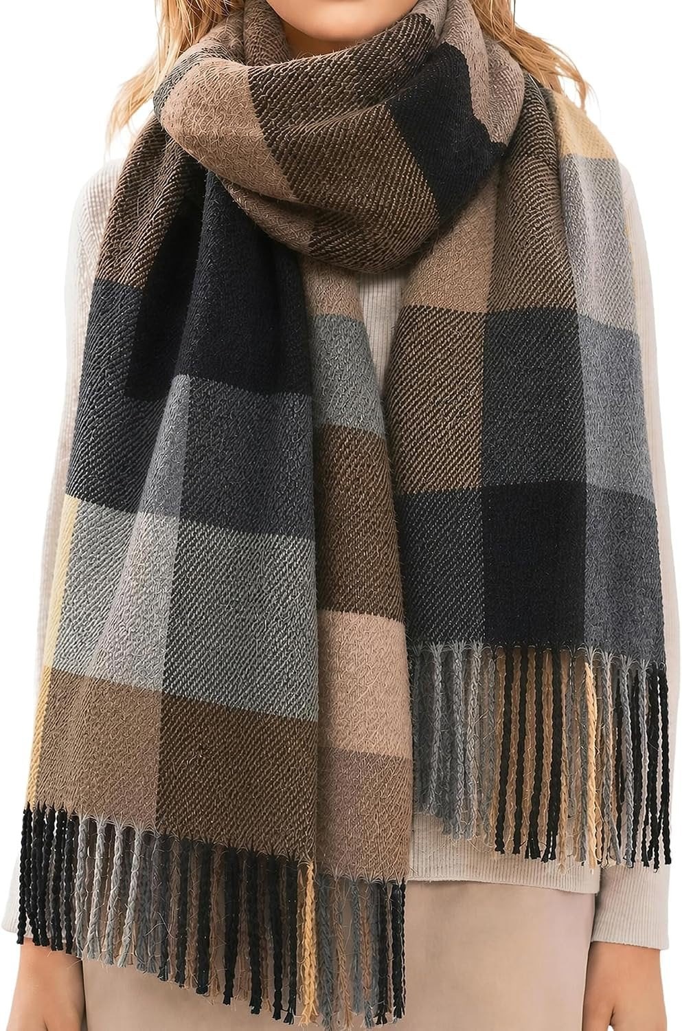 Imagination Hunt Acrylic Plaid Shawl additional product photo