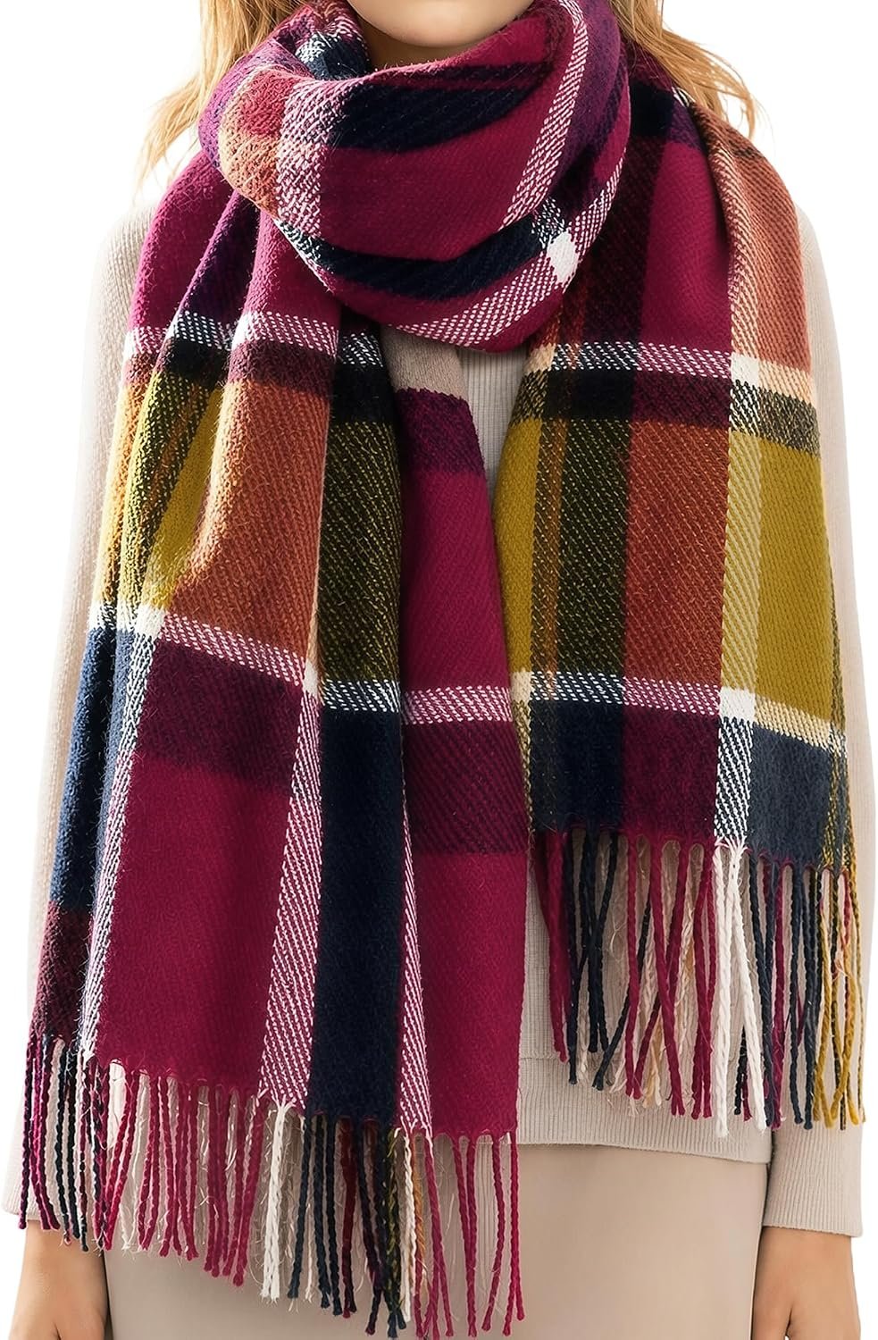 Imagination Hunt Acrylic Plaid Shawl additional product photo