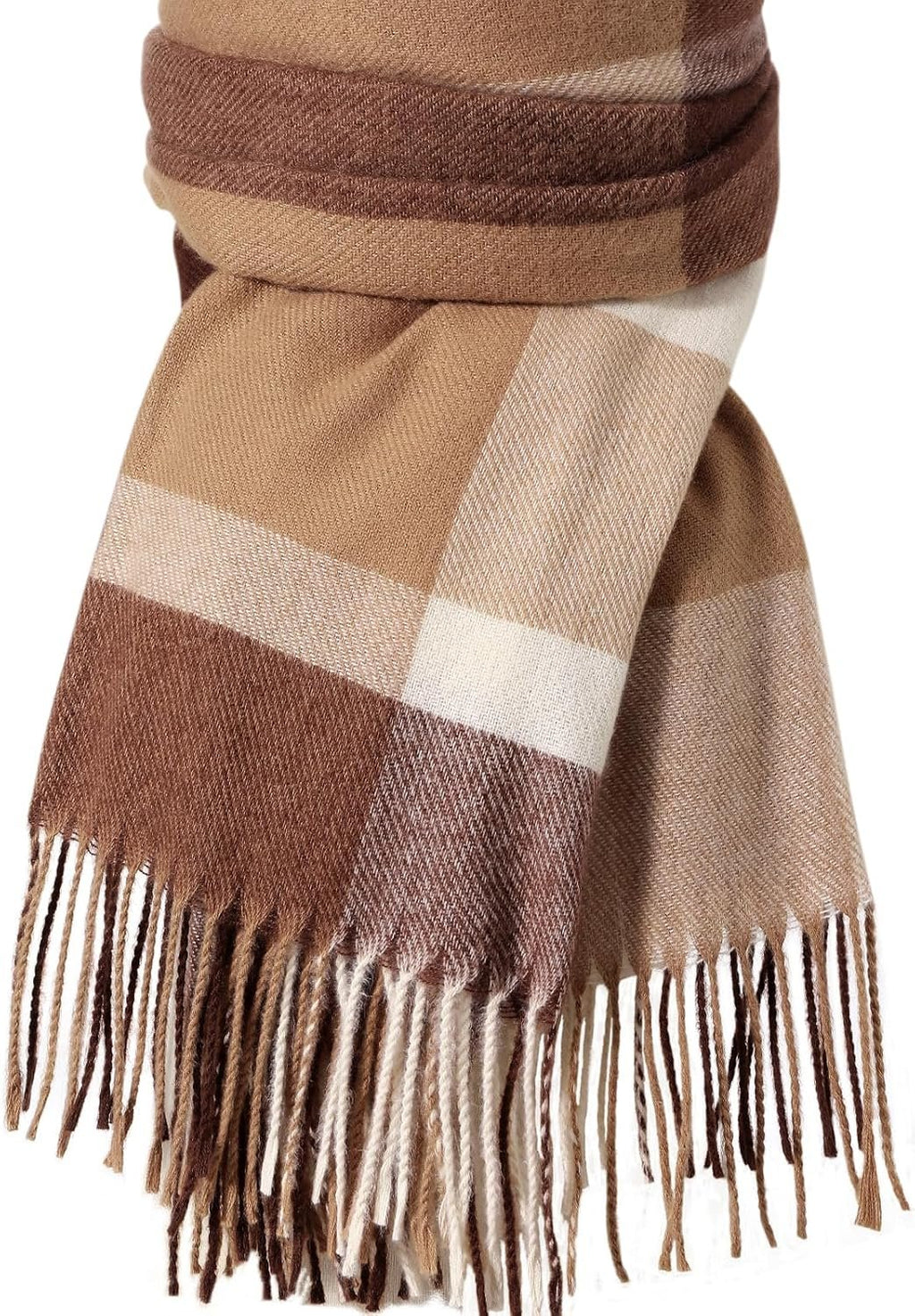 Imagination Hunt Acrylic Check Fringe Scarf additional product photo