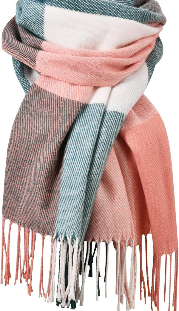 Imagination Hunt Acrylic Check Fringe Scarf additional product photo