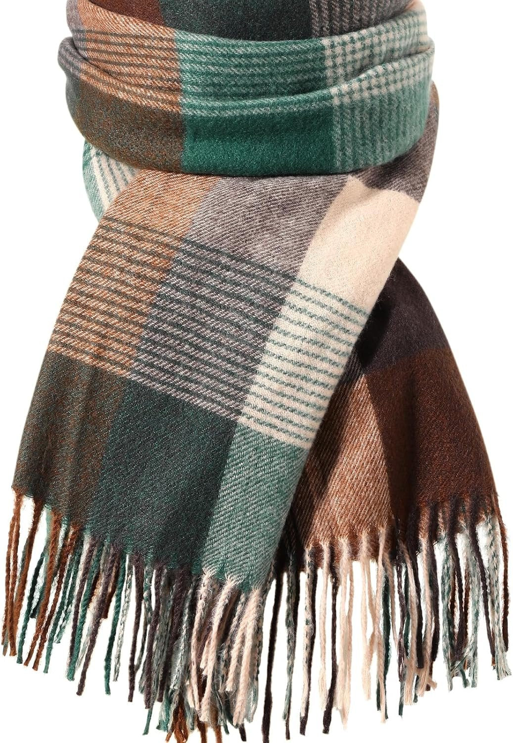Imagination Hunt Acrylic Check Fringe Scarf Secondary image