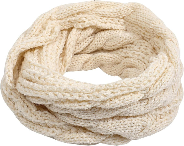 Imagination Hunt Polyester Cable Knit Infinity Scarf studio product photo