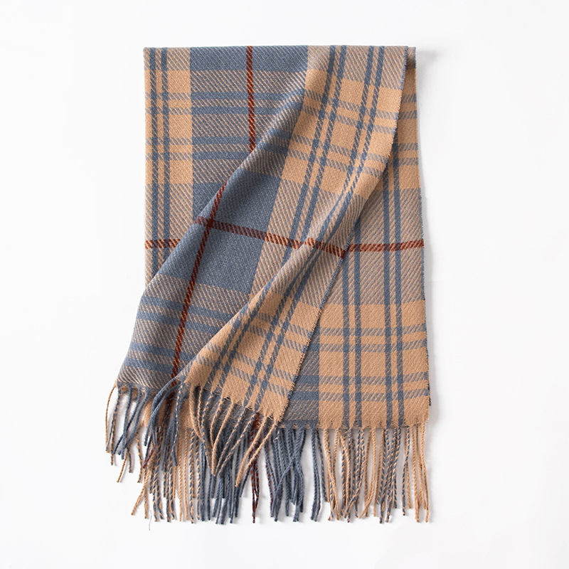 Imagination Hunt Acrylic Plaid Fringe Scarf additional product photo