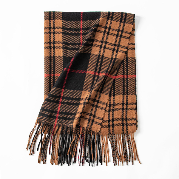 Imagination Hunt Acrylic Plaid Fringe Scarf additional product photo