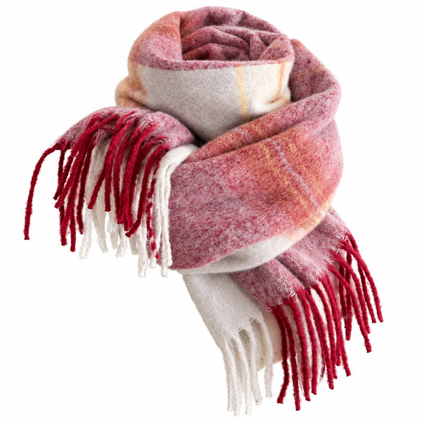 Imagination Hunt Polyester Color Block Fringe Scarf studio product photo