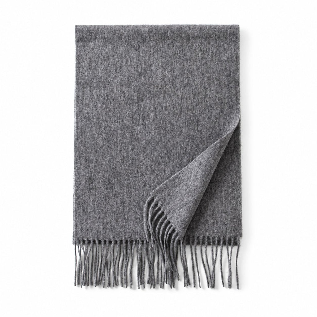 Imagination Hunt Pure Wool Plain Fringe Scarf studio product photo