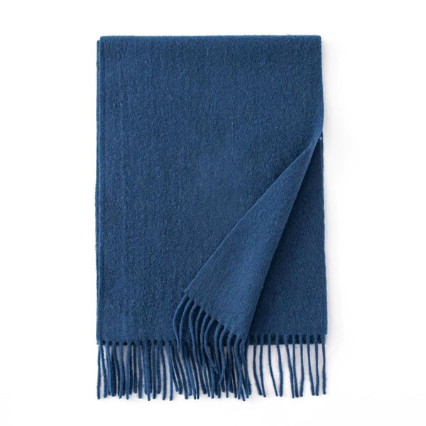 Imagination Hunt Pure Wool Plain Fringe Scarf additional product photo