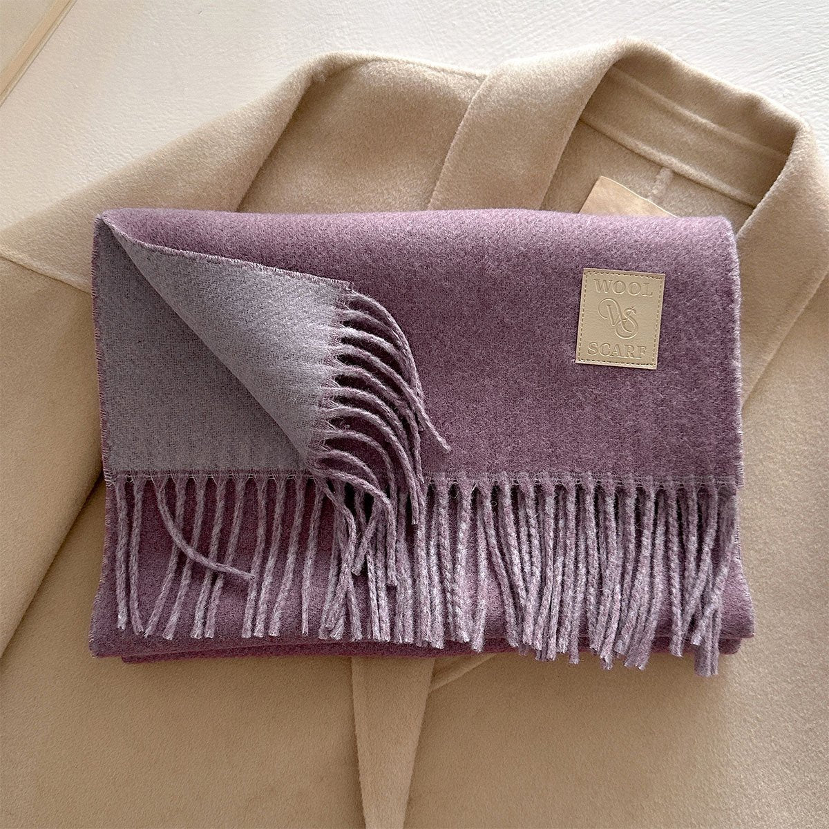 Imagination Hunt Wool Blend Fringed Scarf additional product photo