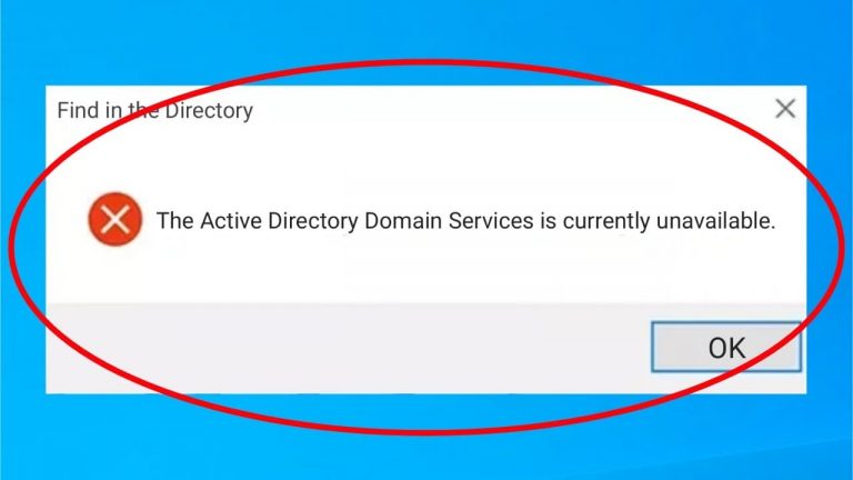 active directory domain services is currently unavailable