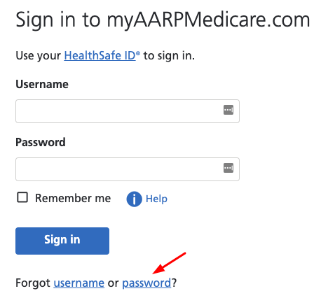 MyAARPMedicare Forget Password