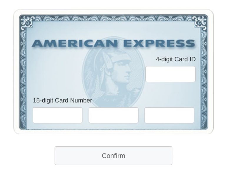 American Express com Confirmcard