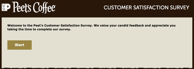 Peet's customer satisfaction survey