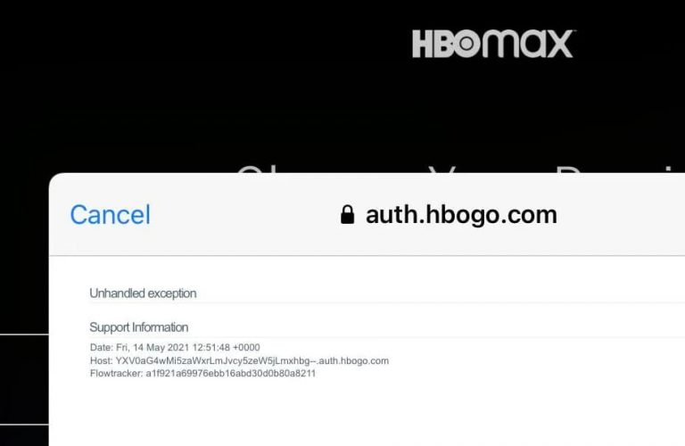 Unhandled Exception HBO Max